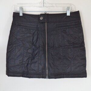 ATHLETA quilted mini skirt black puffer apres ski snow moto size 4 US small